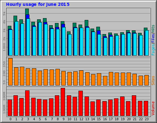 Hourly usage for June 2015